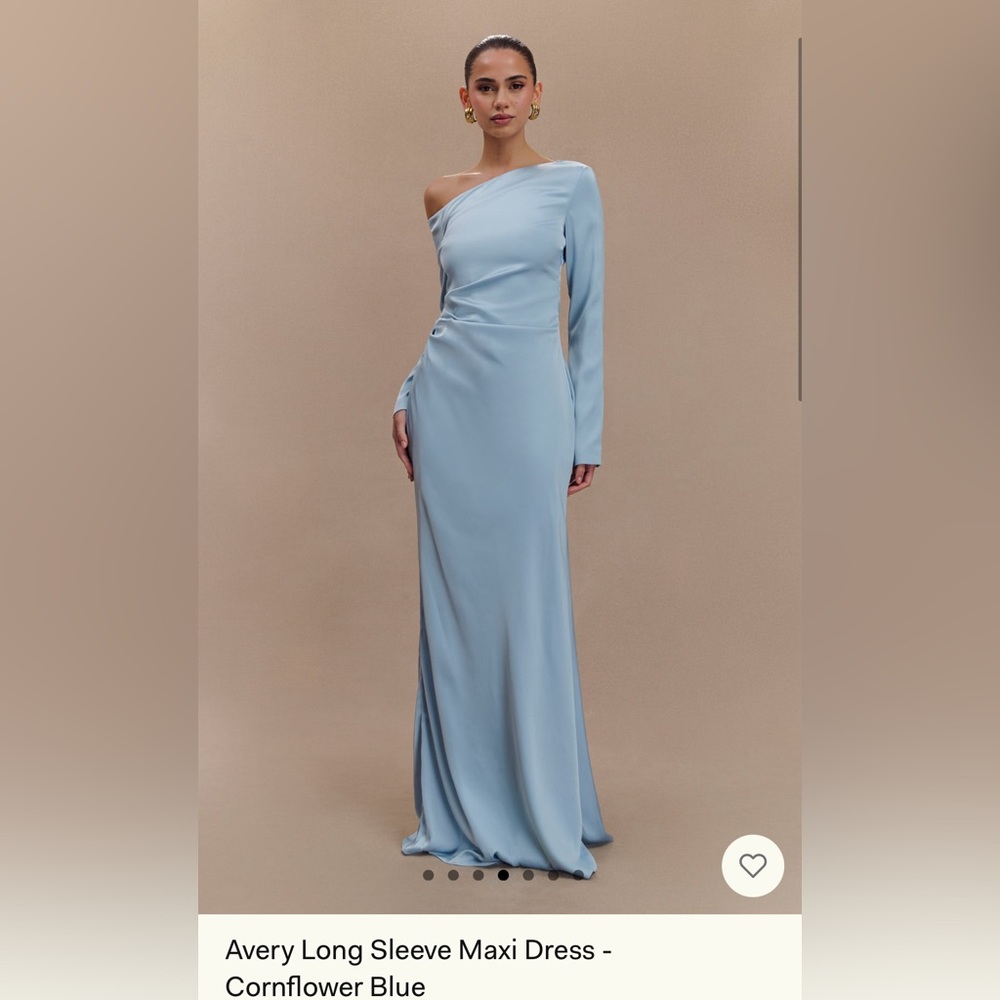 MESHKI- Avery One-Shoulder Maxi Dress - Cornflower Blue